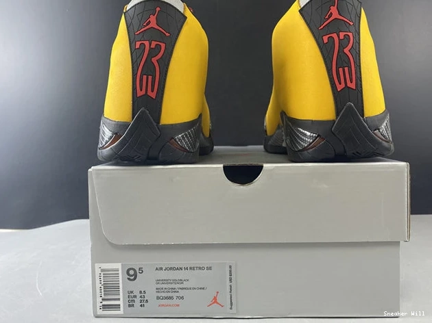 Jordan 14 University Gold Trendy BQ3685-706 Retro 1186 0527